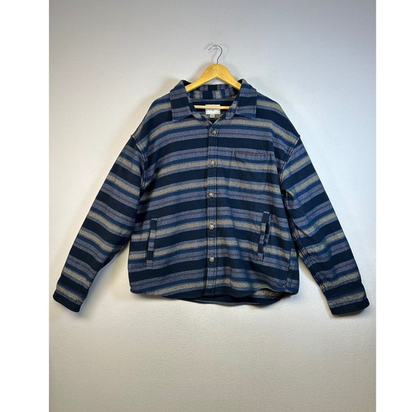 Goodfellow & Co Other - Workwear Shacket Goodfellow‎ & Co Mens XXL Striped Heavy Cotton Flannel Jacket